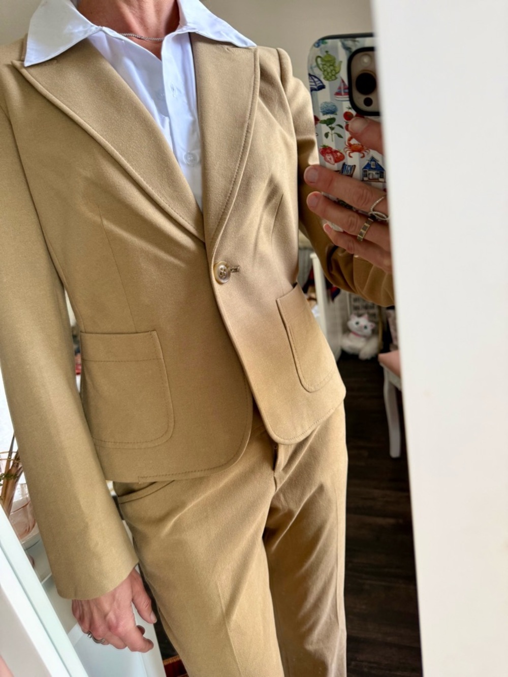 The Limited Camel Blazer Pant Suit Set Women’s Tailored Neutral Quiet Luxury - Picture 3 of 10